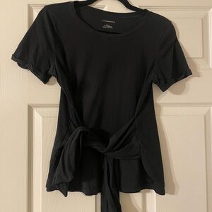Anthropologie short sleeve top with front tie